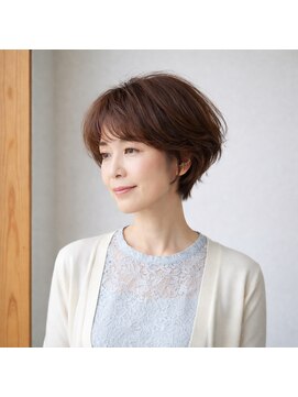 スープレックス ヘアーデザイン(SOUPREX HAIR DESIGN) ミセス美フォルムエアリーショートボブ　 30代 40代 50代 60代