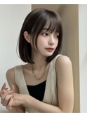 重ためボブも少し明るいカラーで柔らかく◎