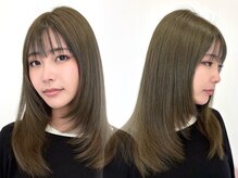 《ブリーチなしダブルカラー/オリーブベージュ》赤みを抑えた、ヘルシーな透け感カラー♪