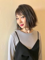 ファースト 八戸店(first)&nbsp;オン眉ナナメが可愛い＊切りっぱなし前下がりstyle