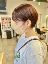 ジーニー 横浜(giinii)&nbsp;大人可愛い20代30代丸みショート_オレンジブラウン【横 浜】渋谷