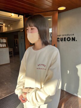 ヘア プロデュース キュオン(hair produce CUEON.) 切りっぱボブ/透明感グレージュ