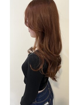 シェノン 西梅田(CHAINON) 韓国スタイル、くびれヘア、オレンジベージュ*