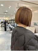 切りっぱなしボブ/ベージュカラー/渋谷/渋谷駅