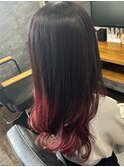 個性派大人のグラデーションカラー チェリーピンク ブリーチ