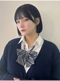 10代20代/フェザーショート/ボブ/ブルーブラック/ブルーカラー