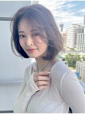 レイヤーボブ 小顔カット 似合わせ ベージュカラー