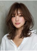 ★グレージュデザインカラーハッシュカットツートンカラーボブ