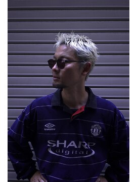 リップスヘアー 銀座(LIPPS hair) 大人男子のブリーチカラー　アップバングショート