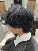 ソフトツイストパーマ/ネイビーブラック