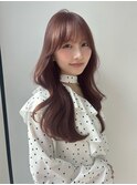 ハイレイヤーグレージュラベンダーカラーミディアムヘア内巻き☆
