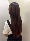 ダブルカラーで作るピンクバイオレット系サラツヤロング☆