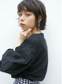 切りっぱなしボブ×クセ毛風ウェーブ