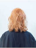 ハイトーンワンレングスミディボブ