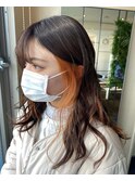 【W_SALON 河原町】イヤリングカラー オレンジ/髪質改善