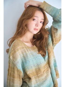 リトル ポルト 元町(little×PORTO) 外国人風フリンジウェーブアンバーベージュ