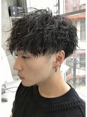 ハイライト/マッシュパーマ/ウルフ/アッシュブラック