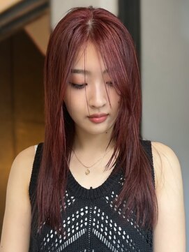 テテ ニコ(tete nico) 【大前晴奈】ブリーチなしのチェリーレッド×ザクザクレイヤー