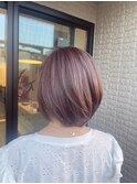 襟足スッキリグラデーションボブ＆レッドブラウン
