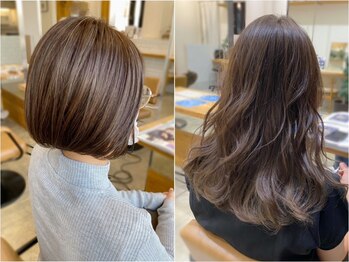オートル 綱島店(AUTRE by FUGA hair)の写真/グレイカラーでもオシャレを楽しめる♪白髪ぼかしハイライトで気になる白髪もカバーし、透明感×艶感が叶う
