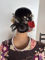 シークエストアンドシプラス(C/QUEST&C-plus)&nbsp;袴　ヘアセット　卒業式　カチモリ　シニヨン　金箔　辻堂