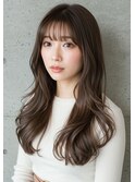ゆるふわ巻きロングパーマ/韓国風巻き/くすみベージュ