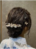 #浴衣#ヘアセット#シニヨンヘア