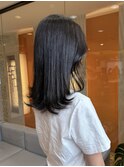 オリーブグレージュ 透明感カラー 顔周りカット