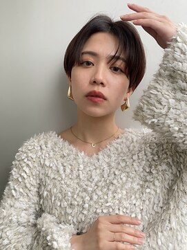 エアー 青山(AIR) 前髪あり耳掛け丸みボブコンパクトショート20代30代40代50代