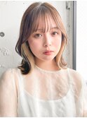 薄めバング大人可愛いこなれヘア似合わせカット#407f1014