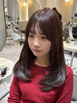 ジーナ 天神(Zina)&nbsp;ミディアムレイヤーカット/大人ガーリー/ダークアッシュ福岡天神