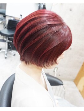 ヘアテリア リュウ 大塚(hair teria ryu) ショートボブ/ブリーチなしカラーバターレッド