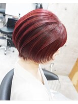 ヘアテリア リュウ 大塚(hair teria ryu) ショートボブ/ブリーチなしカラーバターレッド
