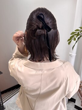 ヌー 栄(nuu) ハーフアップ リボンアレンジ