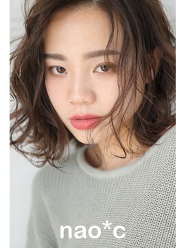 ナオシ トレス 富雄店(nao*c tres) 【奈良/富雄nao*c】大人センターパート☆ナチュラルルーズボブ