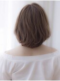 大人可愛い透け感小顔ひし形シフォンボブ20代30代40代髪質改善