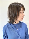 【FOLK】透明感ブルーアッシュ☆似合わせ外ハネウルフミディ♪