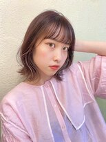 ハル ヘアスタジオ(haRu hair studio)&nbsp;切りっぱなしボブ × インナーカラー