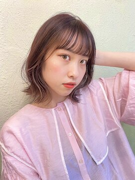ハル ヘアスタジオ(haRu hair studio) 切りっぱなしボブ × インナーカラー