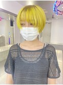イエロー/ダブルカラー/ケアブリーチ/髪質改善/原宿