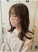 韓国/レイヤーカット/インナーカラー/オレンジ