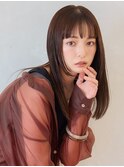 大人ヌーディーストレートオン眉ロング