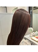 髪質改善ストレート×ピンクブラウン