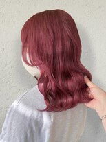 ラフ バイ マグ 南松本(R.A.F. by Mag)&nbsp;ワインレッドカシスレッドカラー波巻きチェリーレッド暖色カラー