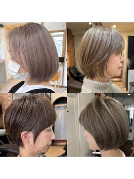ハーツ(Heart's) 白髪ぼかし/イメチェンヘアスタイル/前髪カタログ/ショートボブ