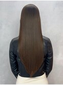 ロング美髪韓国ヘアオリーブベージュおくれ毛_ba537461