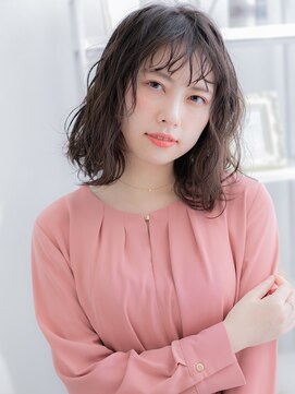 モッズヘア 越谷(mod's hair) オン眉シースルーバングエアウェーブパーマc7越谷20代30代40代