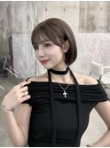 黒髪韓国小顔レイヤーイメチェン暗めオリーブグレークラゲヘアー