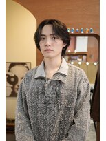 エディ(Edy)&nbsp;メンズセンターパートカルマヘア韓国ヘアニュアンスパーマ岡山