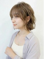 コア(CoRe.gn)&nbsp;抜け感パーマ小顔ボブレイヤー韓国風パーマグレージュ似合わせ